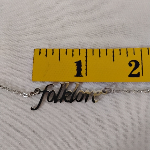 Taylor Swift "Folklore" Silver Tone Metal Chain Necklace with Adjustable Length - Picture 6 of 10